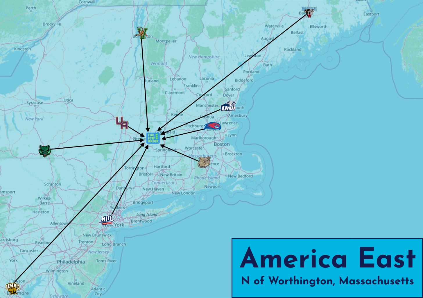 America East midpoint map