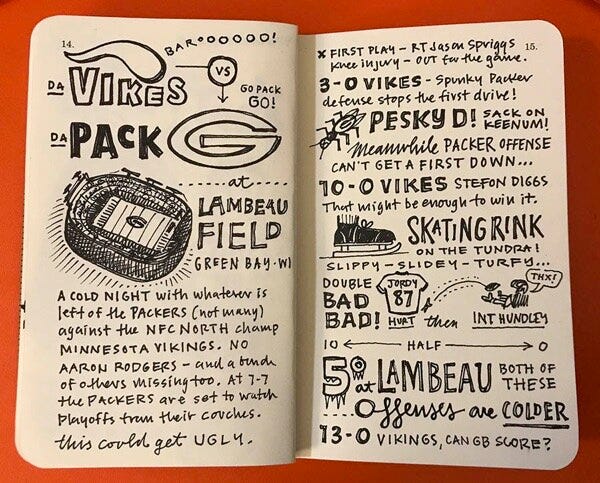 Vikings vs. Packers Sketchnote