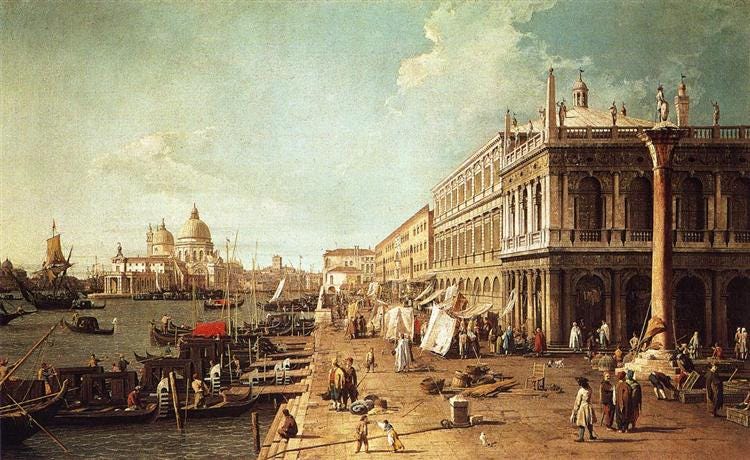 Molo with the Library (Molo Looking Towards the Zecca), c.1742 - Canaletto