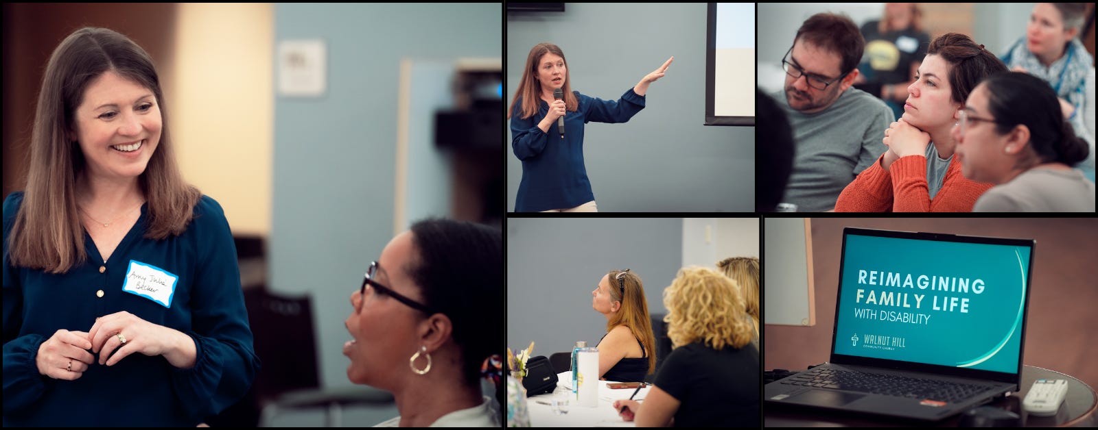collage of photos of Amy Julia speaking at event mentioned below