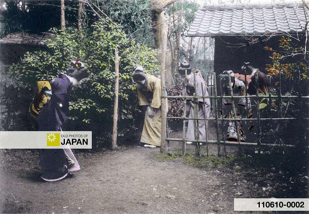 Japanese tea ceremony greetings, 1907