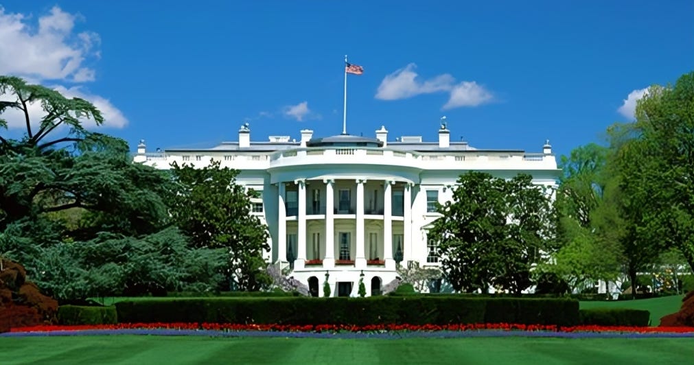 The White House, symbolizing the center of American political power and the stakes of the 2024 election.