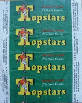 1958-59 A&BC Chewing Gum Footballers Wrapper