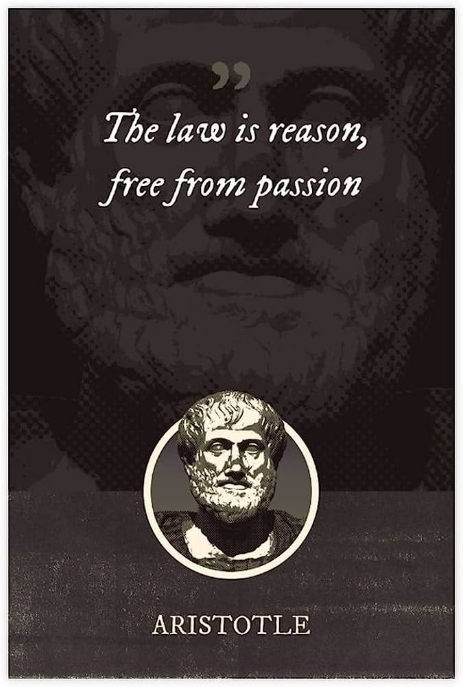Amazon.com: Aristotle Quote The Law Is Reason, Free from Passion Canvas  Poster Bedroom Decor Sports Landscape Office Room Decor Poster Gift  Unframe:20x30inch(50x75cm): Posters & Prints