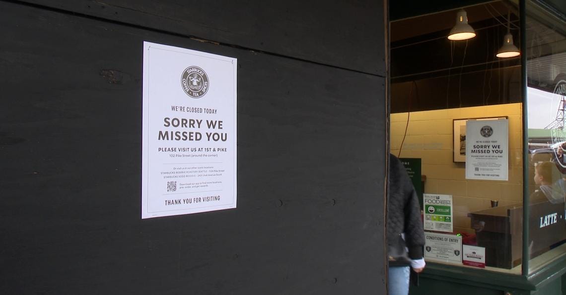 Starbucks' original store at Pike Place Market closed following vandalism