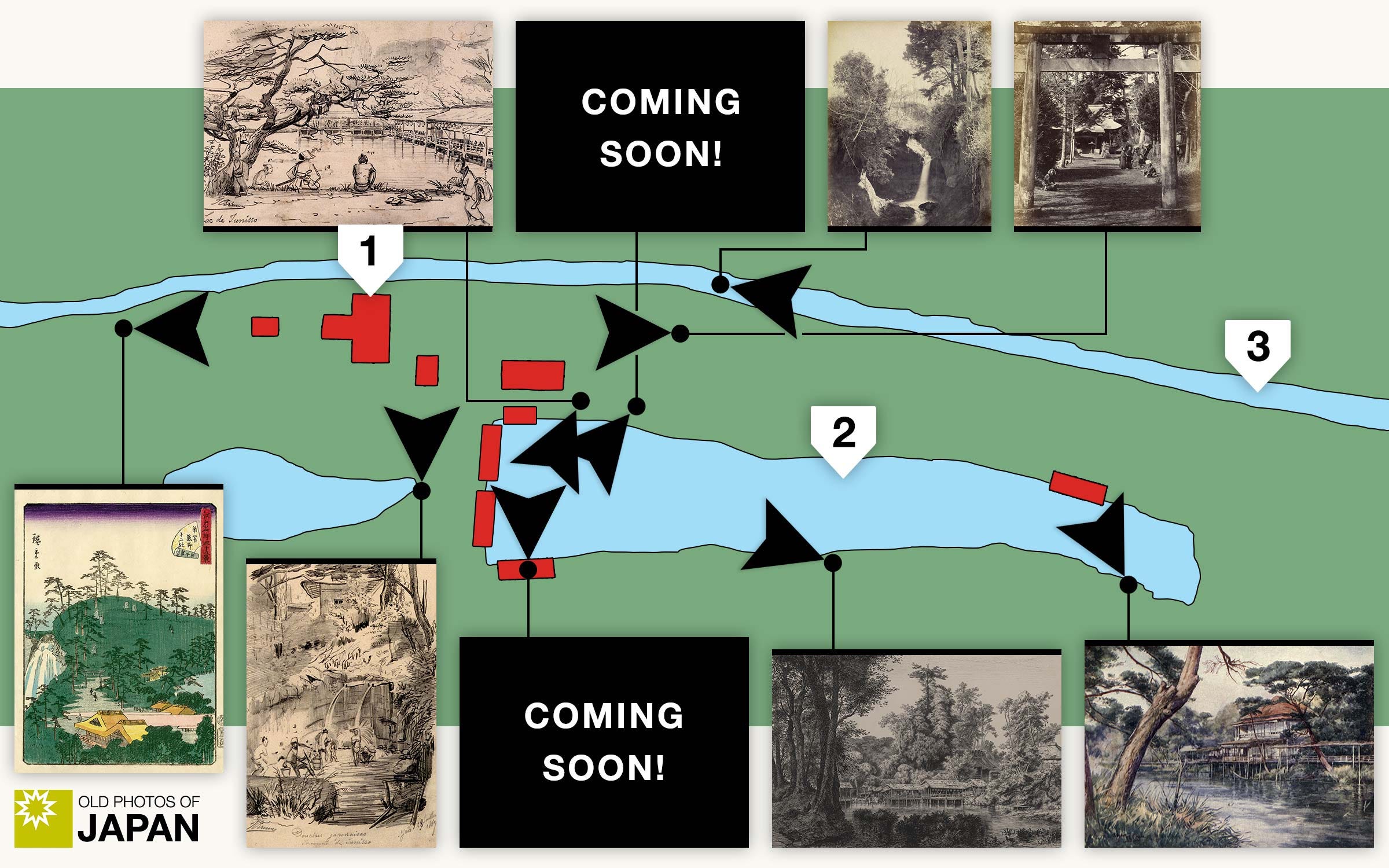 Map of Nishi-Shinjuku's Jūnisō Pond, ca. 1880s