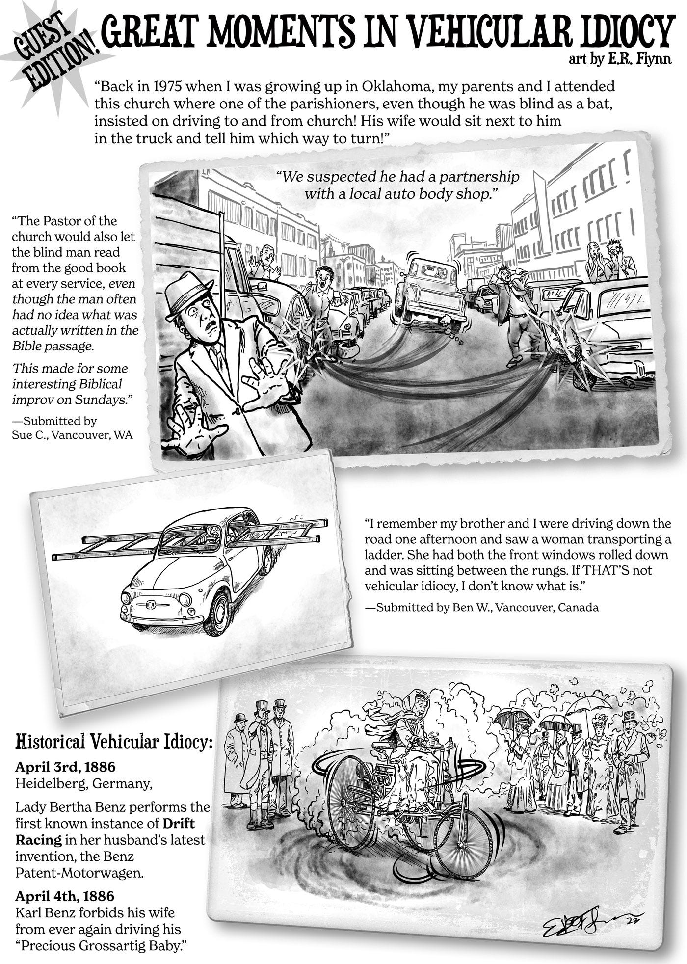 Guest edition Vehicular Idiocy Comic by ER Flynn