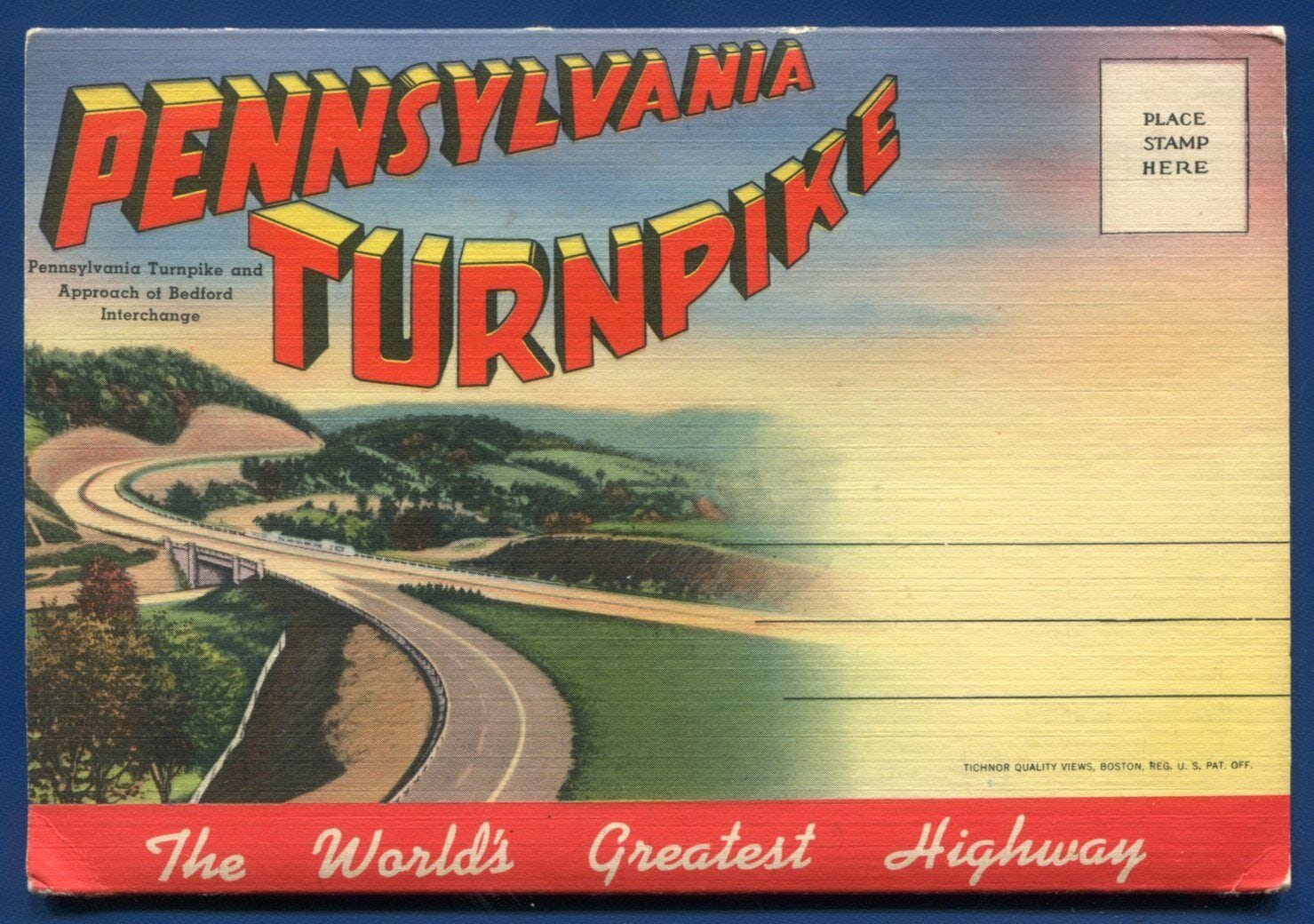 Pennsylvania pa Turnpike Worlds Greatest Highway linen postcard | eBay