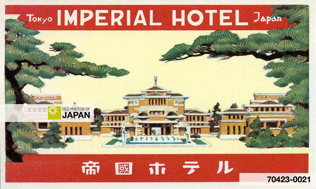 Luggage label for the Imperial Hotel in Tokyo