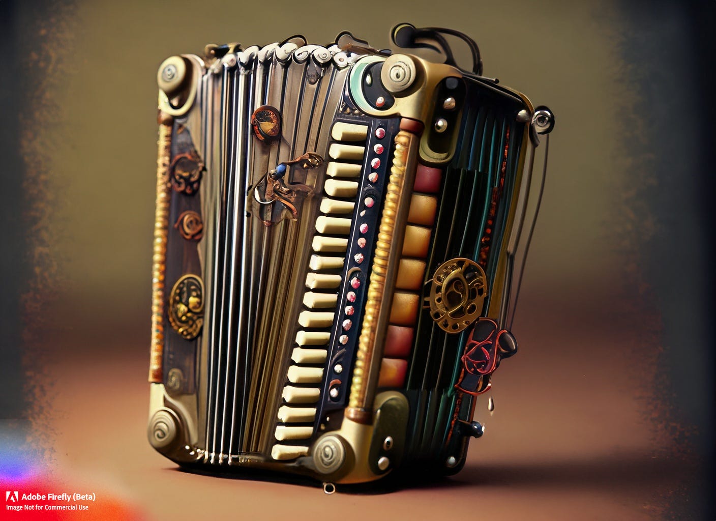 Accordion and Stories - AI Image by Robert Metivier w/ Adobe Firefly beta