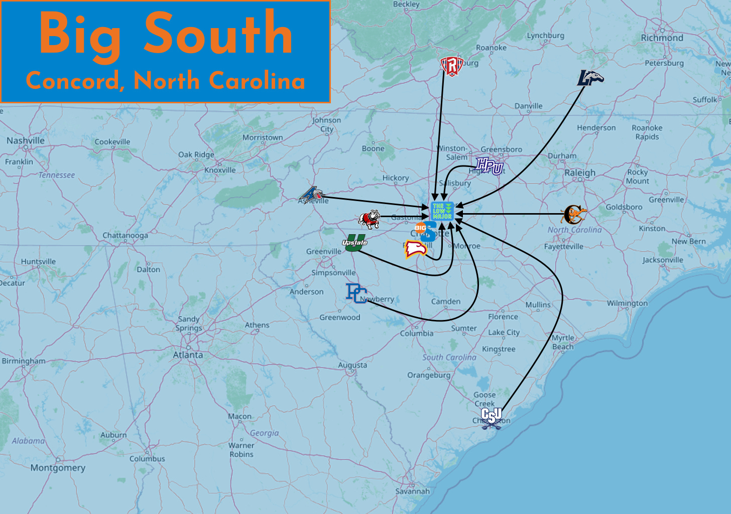 Big South midpoint map