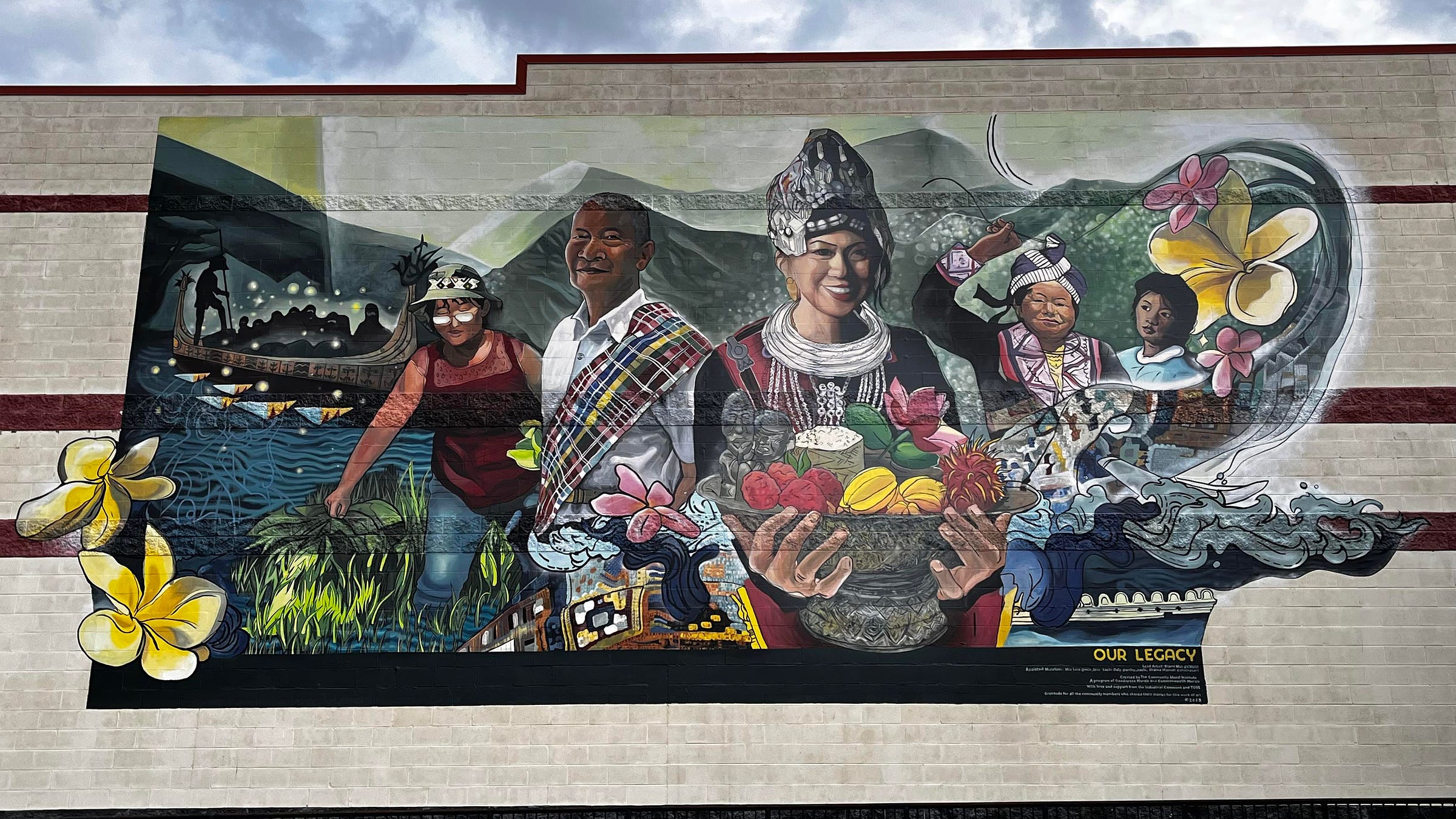 Image of a mural featuring several Southeast Asian Americans who have contributed to life in Morganton.