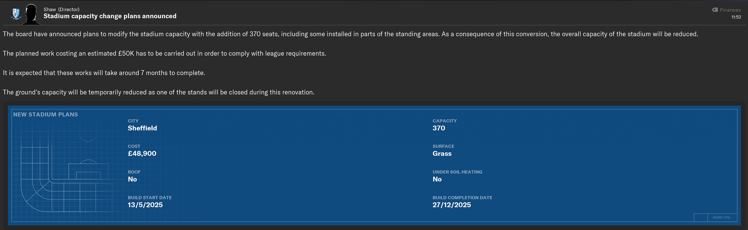 Football Manager Stadium Issues