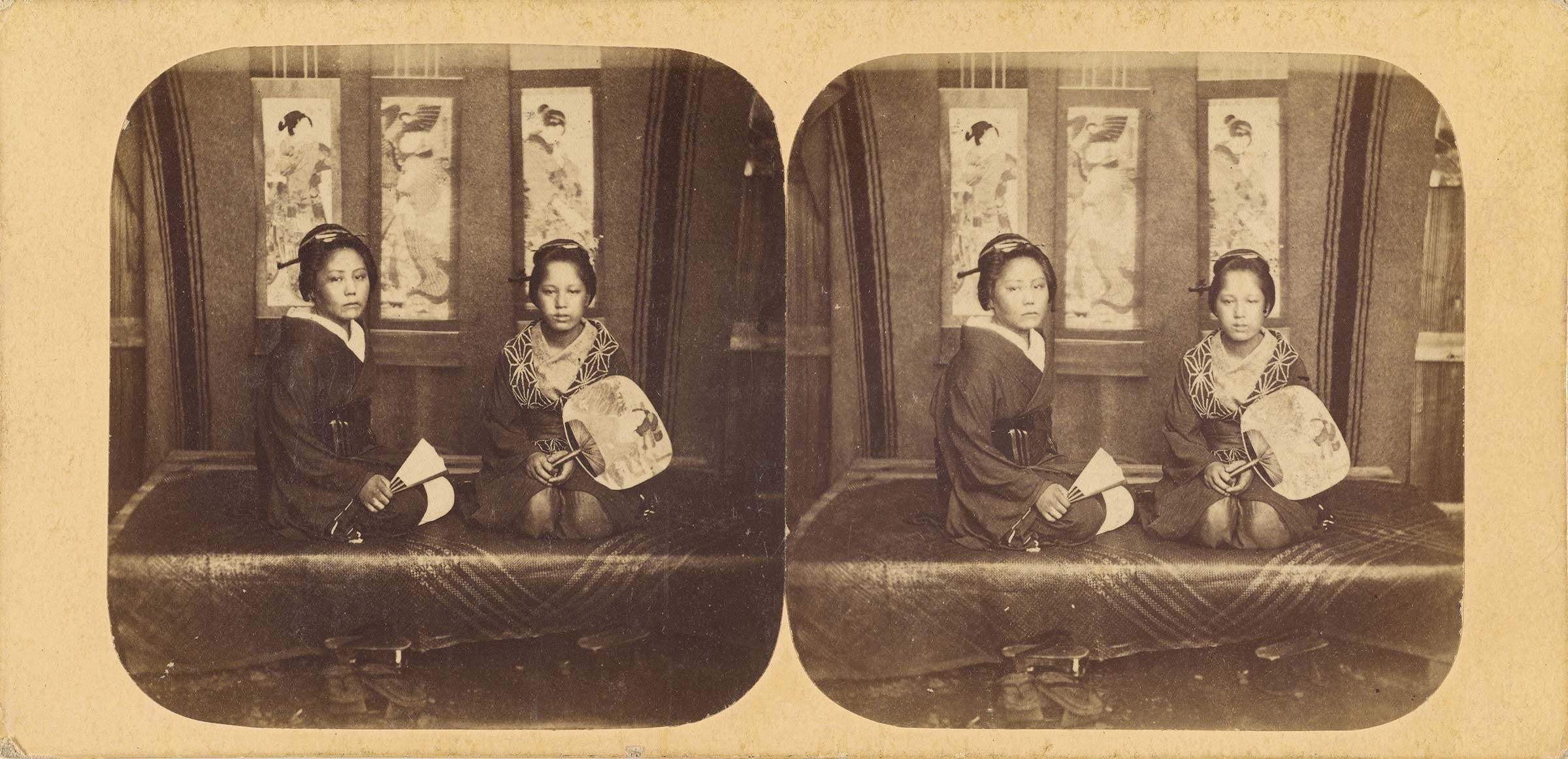 Two Japanese women by Pierre Rossier, ca. 1859