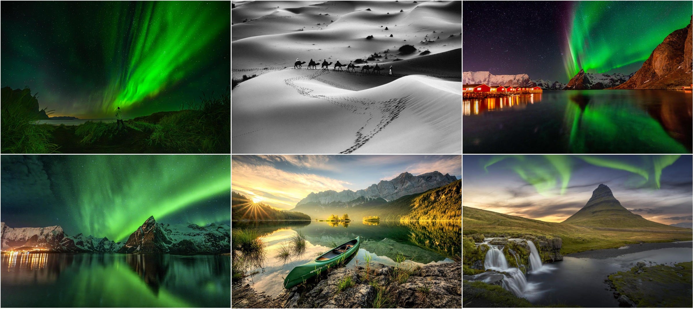 Top six images in a landscape photography competition, judged by an AI machine.