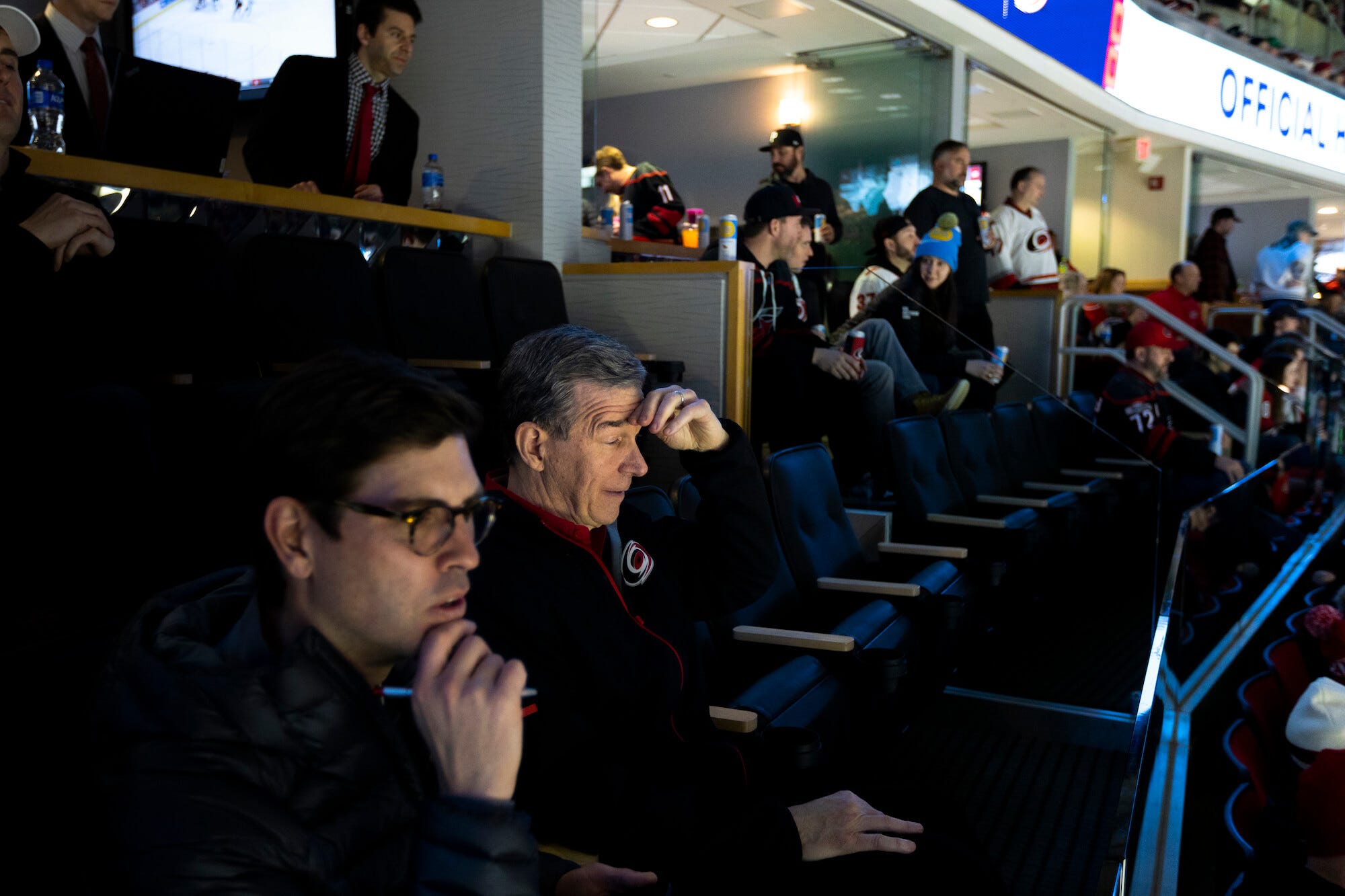 roy cooper looking stressed watching hockey