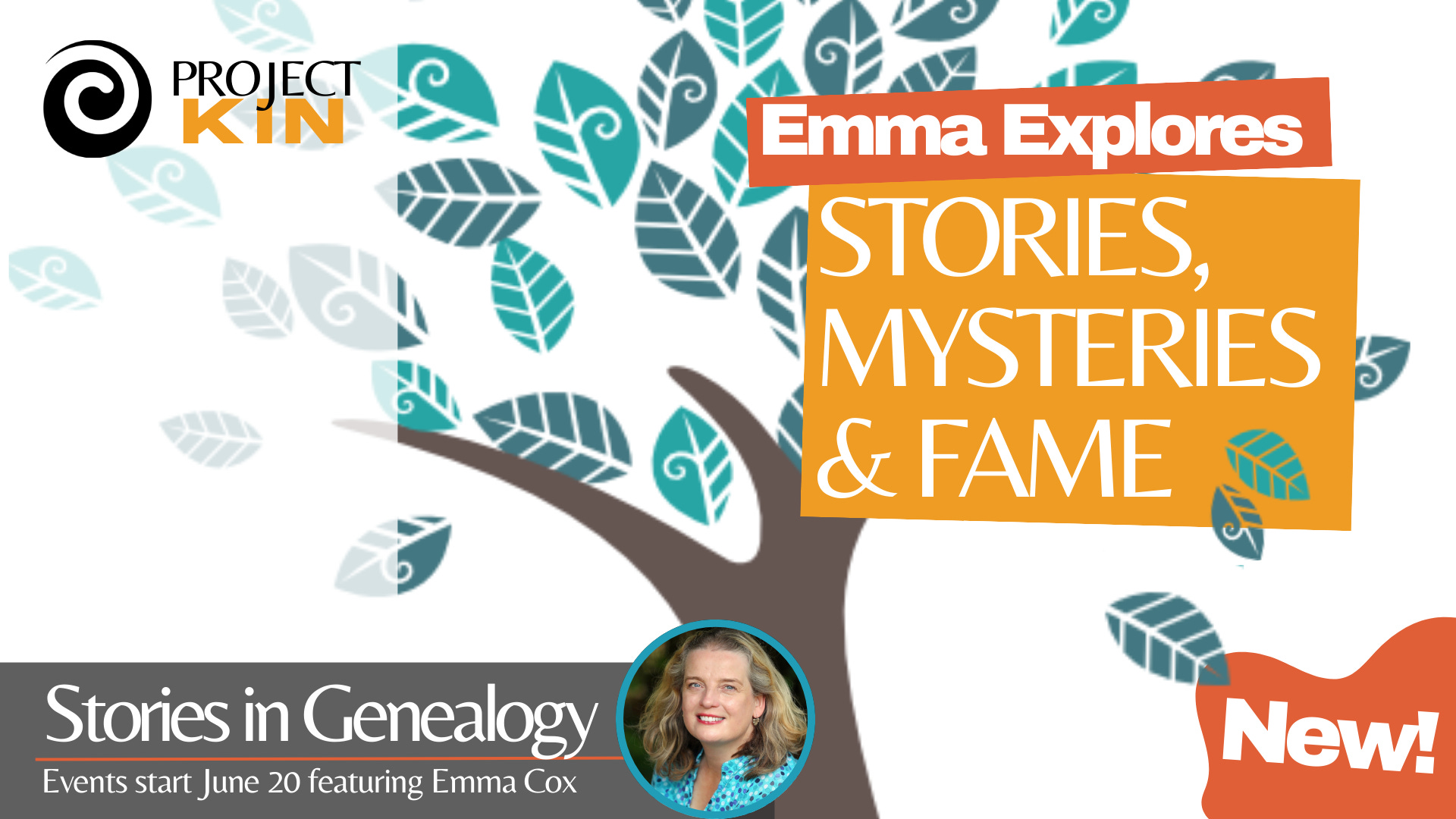 Headline: "Emma Explores: Stories, Mysteries and Fame"