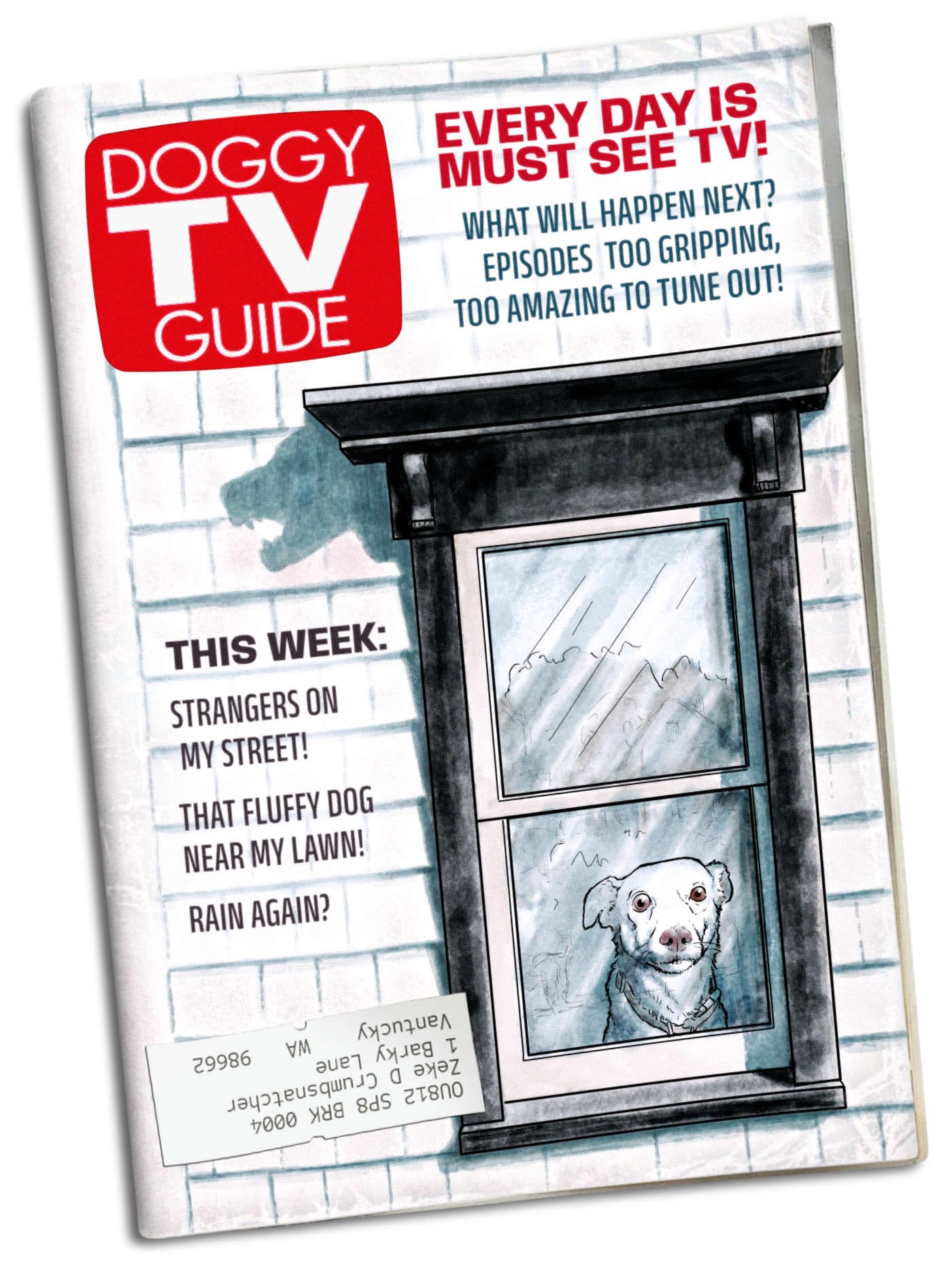 Doggy TV Guide Cover, Comic by E.R. Flynn
