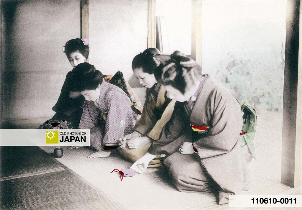 Japanese tea ceremony guests, 1907