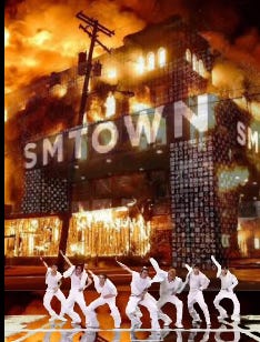 NCT 127 dancing in front of SMTown Coex burning