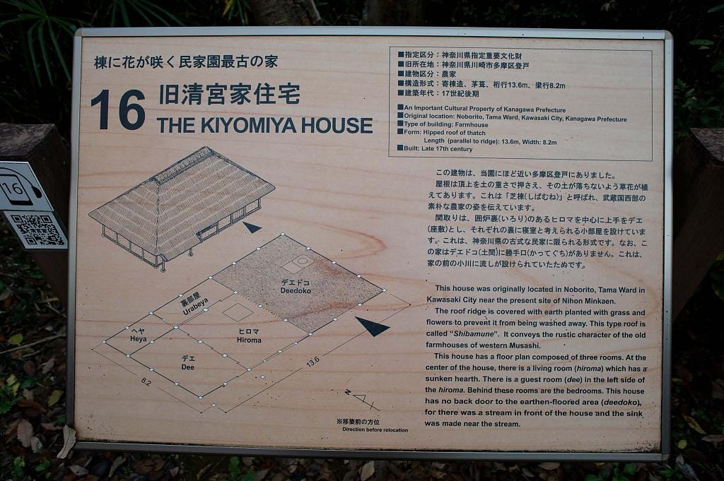Floor plan of the Kiyomiya House at the Japan Open-Air Folk House Museum in Kanagawa Prefecture