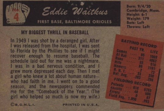 Eddie Waitkus 1955 Bowman
