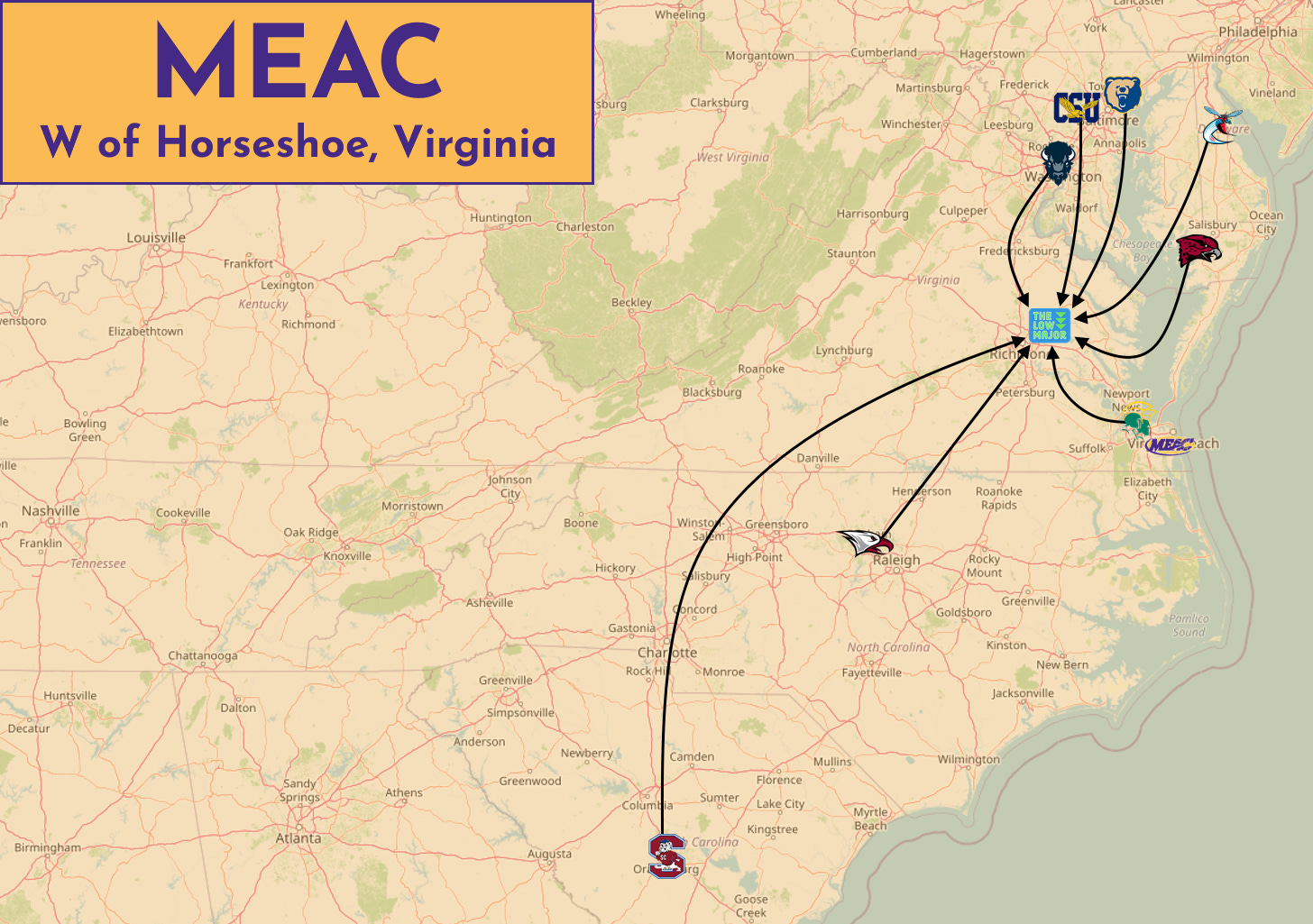 MEAC midpoint map