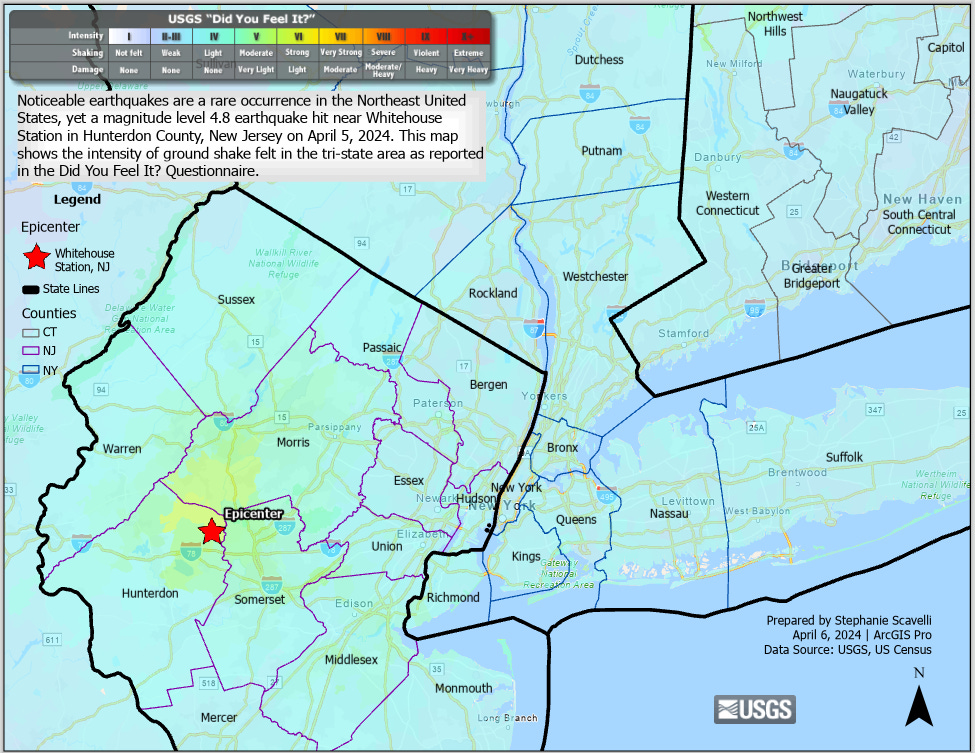 Earthquake Intensity Map - Geospatial Think