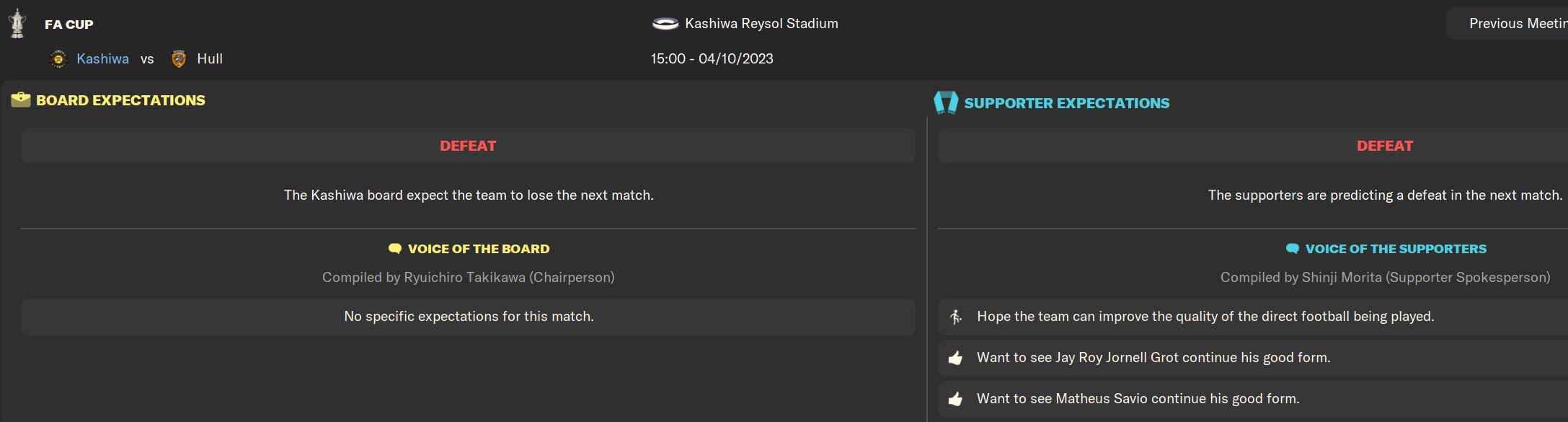 Football Manager 2024 Kashiwa Hull FA Cup