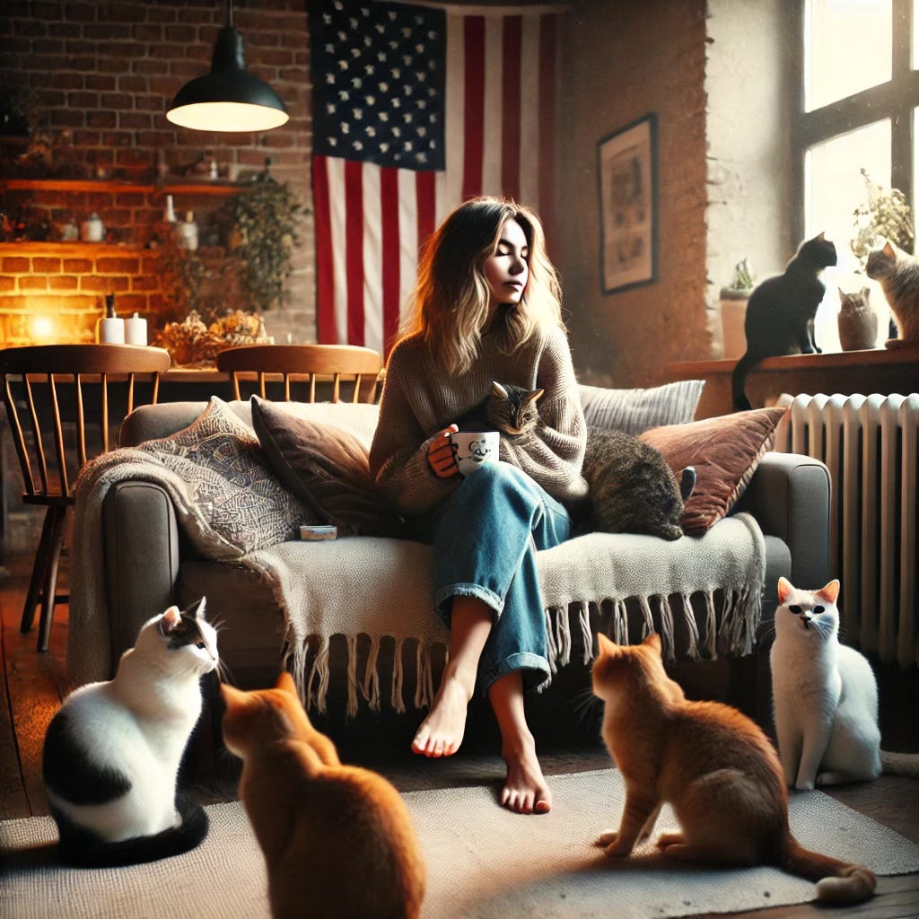 An American childless cat lady