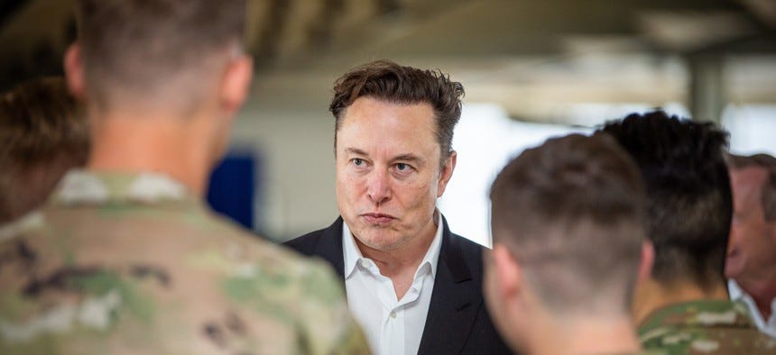 Elon Musk visits the U.S. Air Force Academy in Colorado Springs, Colorado, in 2022.