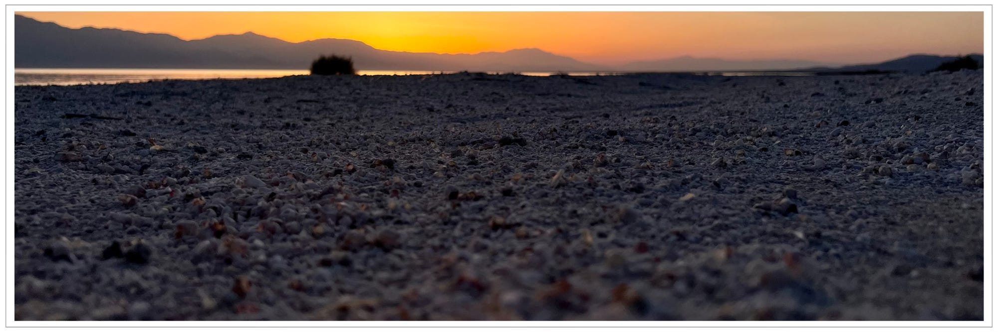 desolate shores, Salton Sea, sunset