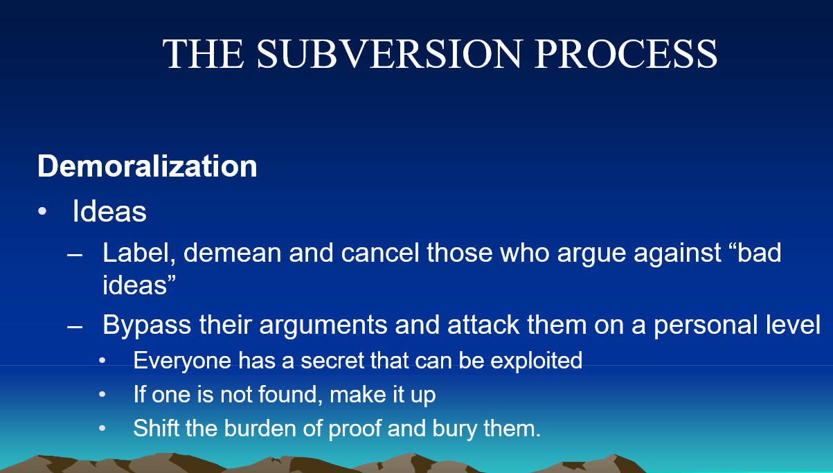 “The Subversion Process” by Former KGB Staff Member In Charge of ...
