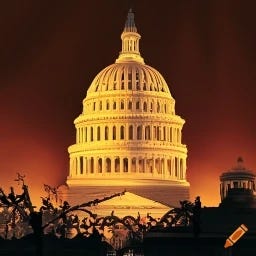 The Capitol building falling apart