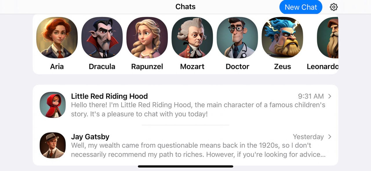 This AI-powered app lets you chat with historical and fictional characters  | ZDNET