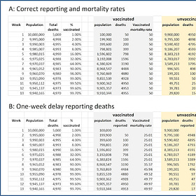 The impact of misclassifying deaths in evaluating vaccine safety: the same statistical illusion
