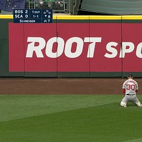 Rob Refsynder with the catch of the year for the Red Sox