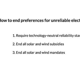 End preferences for unreliable electricity