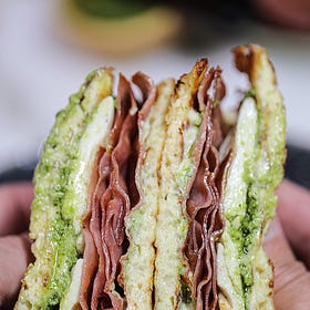 Low Carb Fried Mortadella Sandwiches