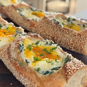 Spinach & Ricotta Egg Canoe