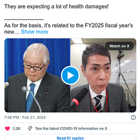 Safe and Effective: Japanese Ministry of Health Increased COVID Vaccine Health Damage Budget by a Staggering 110 Times vs Previous Estimates 