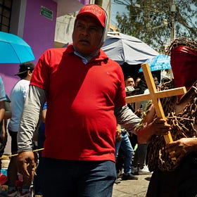 Los Engrillados of Atlixco: Mexican men in shackles with cacti stuck in their skin walk in pain to wash away their sins