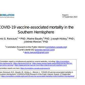 Dr. Mike Yeadon Comments on “COVID-19 Vaccine-Associated Mortality in the Southern Hemisphere” by Denis Rancourt 