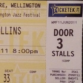 Stubs: #96 – Sonny Rollins, Wellington, 2011