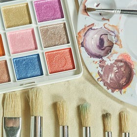 Because Creativity - a heart painted in watercolours, with Kiran Zeeshan