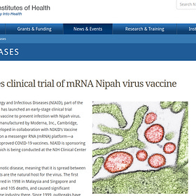 Nipah PSYOP: On July 11, 2022, Moderna and NIAID Began a Clinical Trial (NCT05398796) on a New mRNA Vaccine for the Nipah Virus 