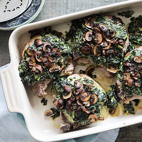 Creamed Spinach Smothered Pork Chops
