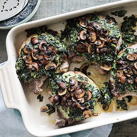 Creamed Spinach Smothered Pork Chops