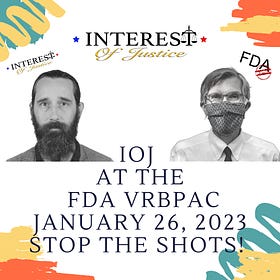 FDA Once Again Screwed Up Todays IOJ's VRBPAC Speech! This Time, Failing to Post IOJ's Citizen Petition On Time For People To Comment To Stop The Shots!