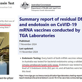 TGA posts Misinformation on its DNA and Endotoxin testing of Covid19 Jabs